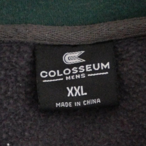 Colosseum Gray Green Embroidered Mi State Spartans Collegiate Half Zip Sweater - Picture 9 of 9